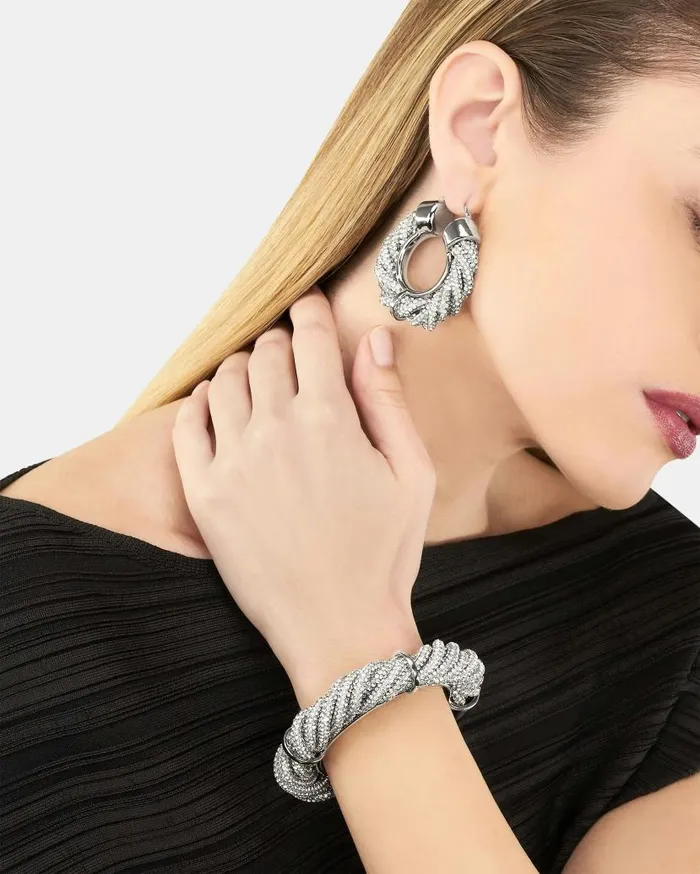 Scintilla Crystal Bangle Silver Women Aquazzura Jewelry Scintilla Crystal Bangle Silver Women Aquazzura Jewelry
