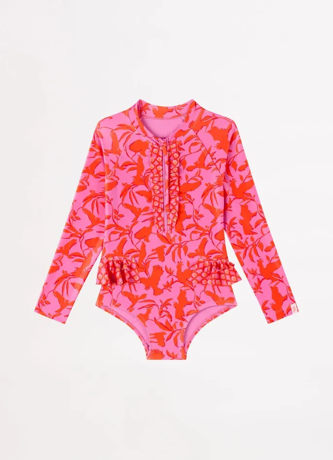 Seafolly Birds Of A Feather Girls Paddlesuit 8211 Birds Feath Girls Toddler and Girls One Pieces