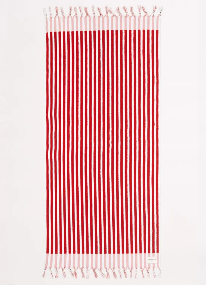 Seafolly Marina Stripe Towel 8211 Chilli Women Beach Towels Seafolly Marina Stripe Towel 8211 Chilli Women Beach Towels