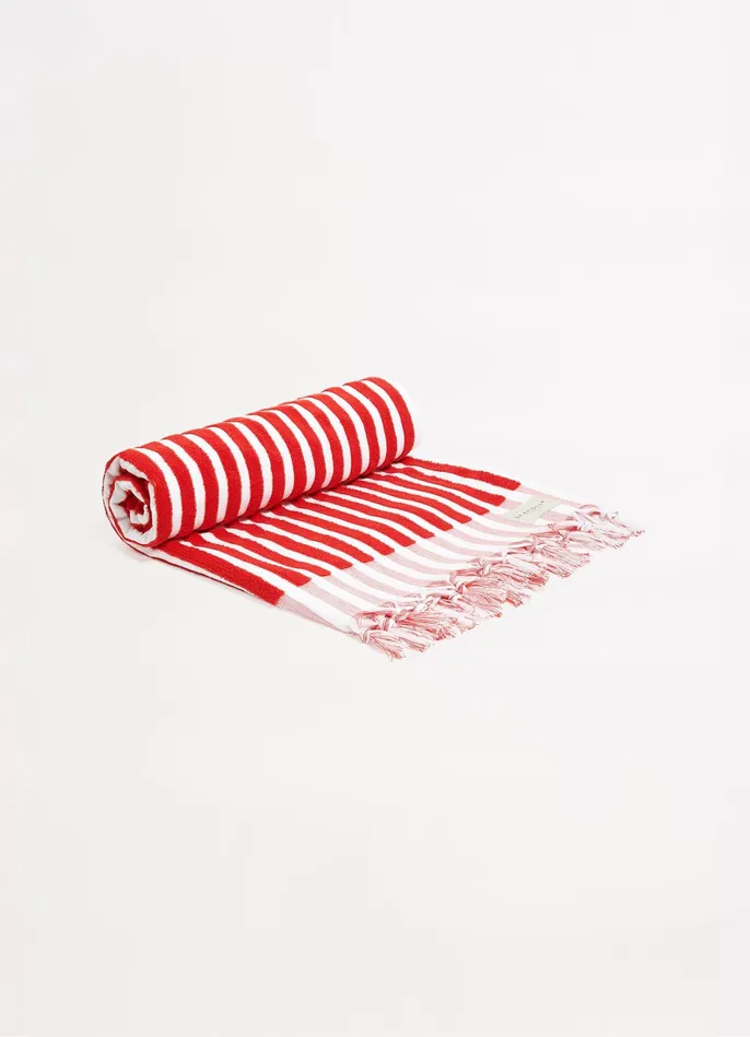 Seafolly Marina Stripe Towel 8211 Chilli Women Beach Towels Seafolly Marina Stripe Towel 8211 Chilli Women Beach Towels