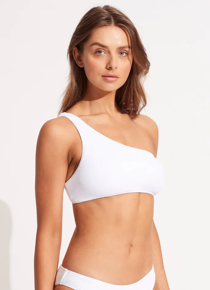 Seafolly Sea Dive One Shoulder Top 8211 White Women Bandeau