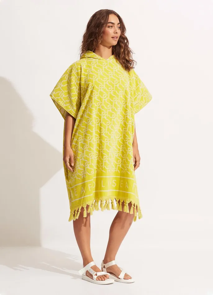 Seafolly SF Monogram Towel Poncho 8211 Wild Lime Women Beach Towels Seafolly SF Monogram Towel Poncho 8211 Wild Lime Women Beach Towels