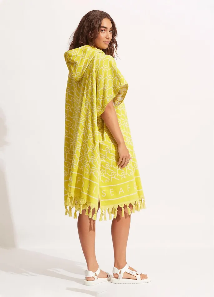 Seafolly SF Monogram Towel Poncho 8211 Wild Lime Women Beach Towels Seafolly SF Monogram Towel Poncho 8211 Wild Lime Women Beach Towels