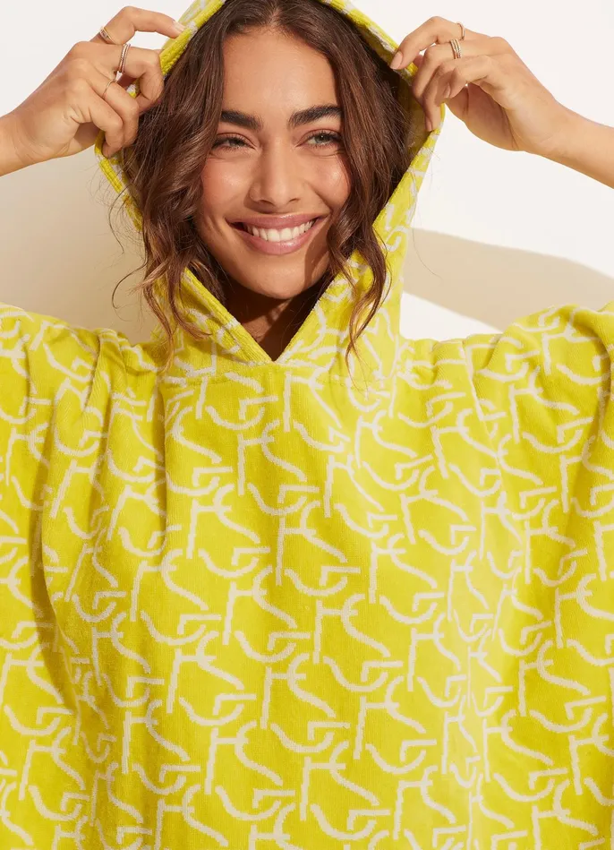 Seafolly SF Monogram Towel Poncho 8211 Wild Lime Women Beach Towels Seafolly SF Monogram Towel Poncho 8211 Wild Lime Women Beach Towels