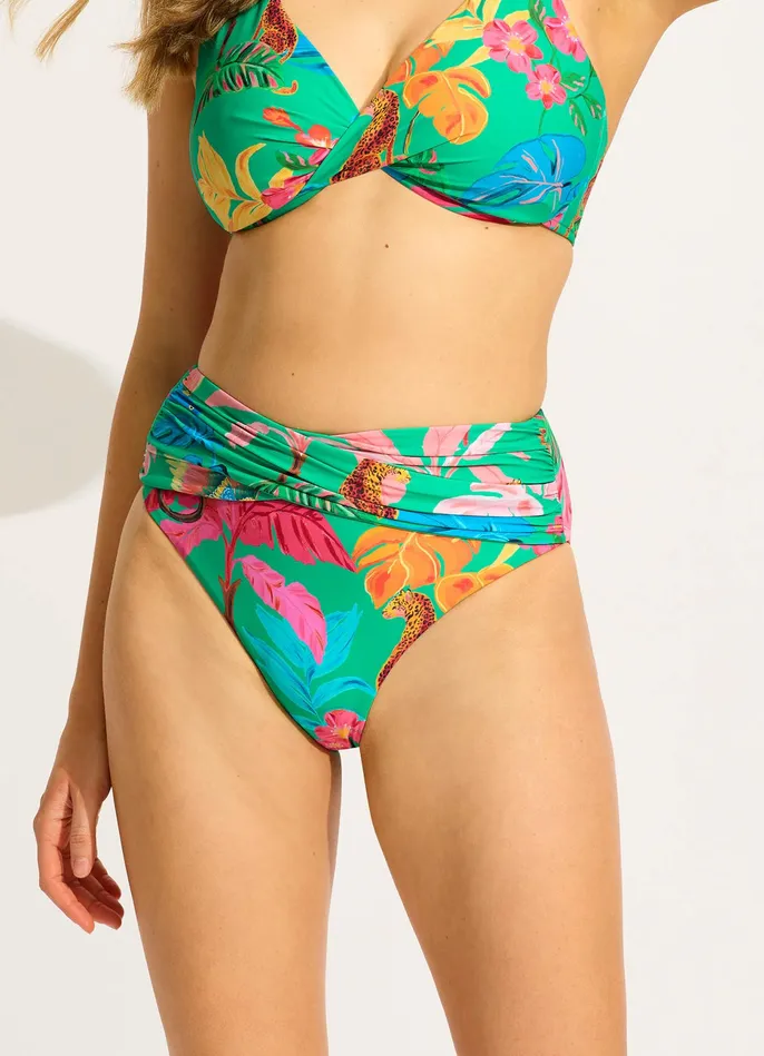 Seafolly Tropica High Waist Wrap Front Bikini Bottom 8211 Jade Women High Waisted Seafolly Tropica High Waist Wrap Front Bikini Bottom 8211 Jade Women High Waisted