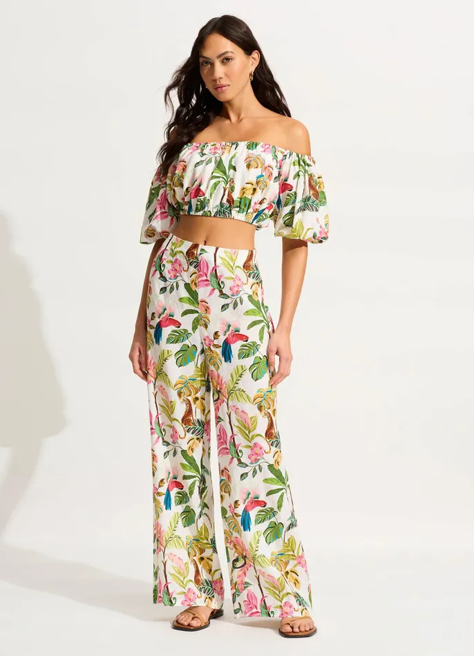 Seafolly Tropica OffShoulder Top 8211 Ecru Women Tops Seafolly Tropica OffShoulder Top 8211 Ecru Women Tops