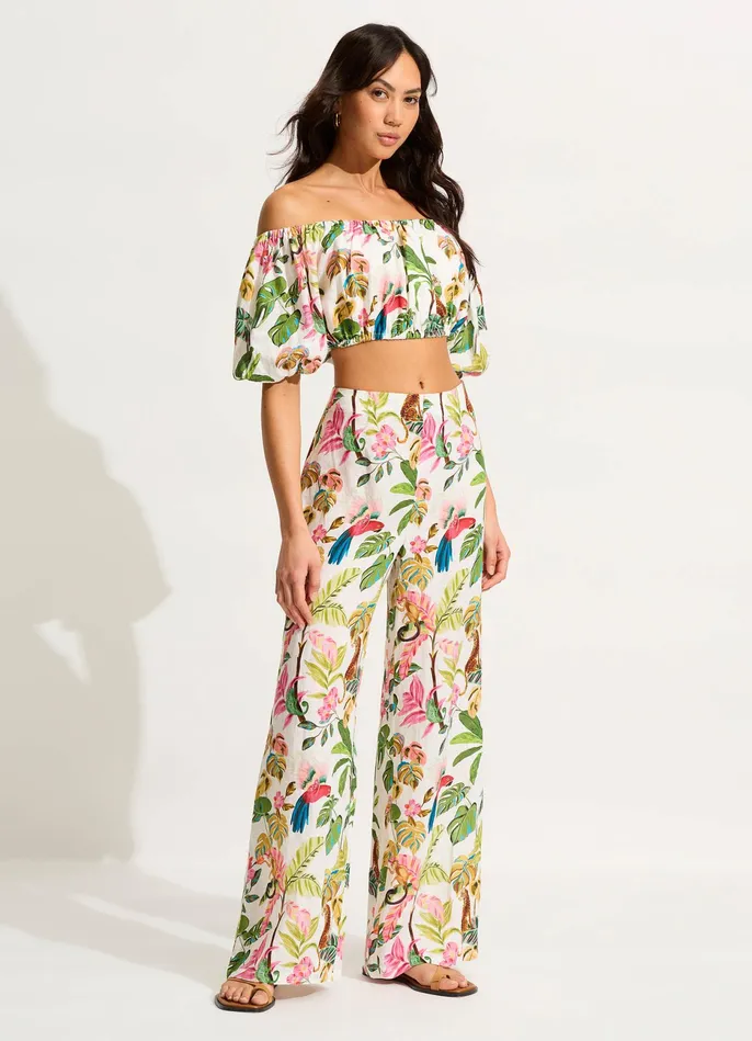 Seafolly Tropica OffShoulder Top 8211 Ecru Women Tops Seafolly Tropica OffShoulder Top 8211 Ecru Women Tops