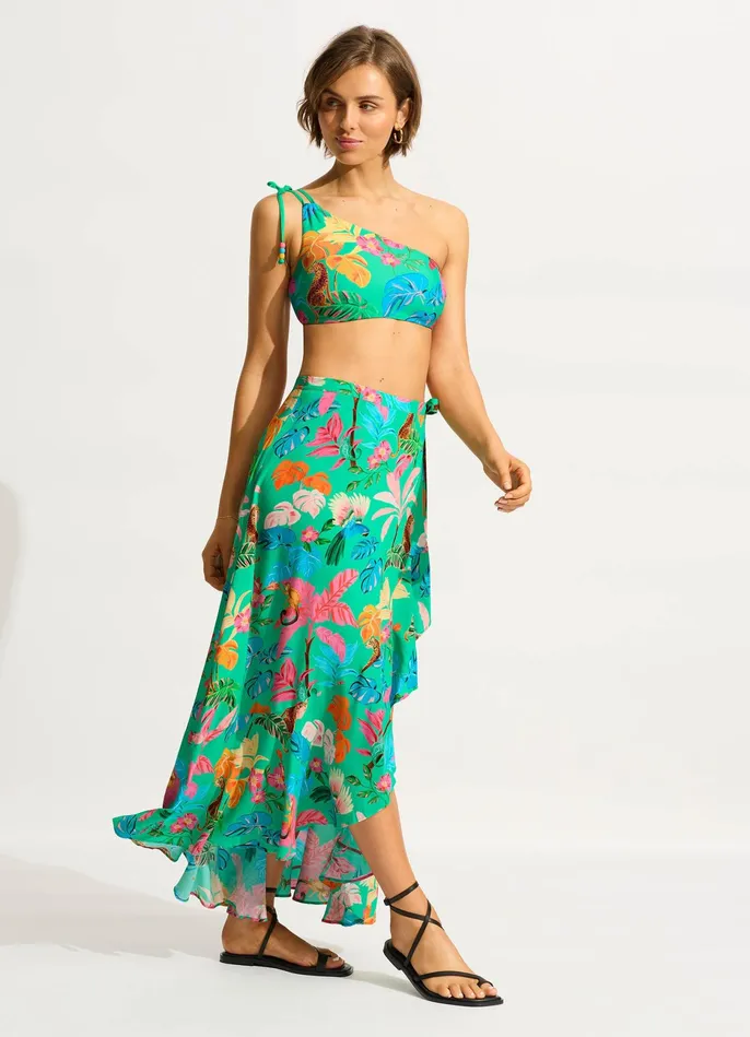 Seafolly Tropica Wrap Skirt 8211 Jade Women Skirts and Sarongs Seafolly Tropica Wrap Skirt 8211 Jade Women Skirts and Sarongs