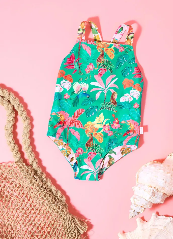 Seafolly Tropical Dreams Girls Reversible One Piece 8211 Tropical Girls Toddler and Girls One Pieces