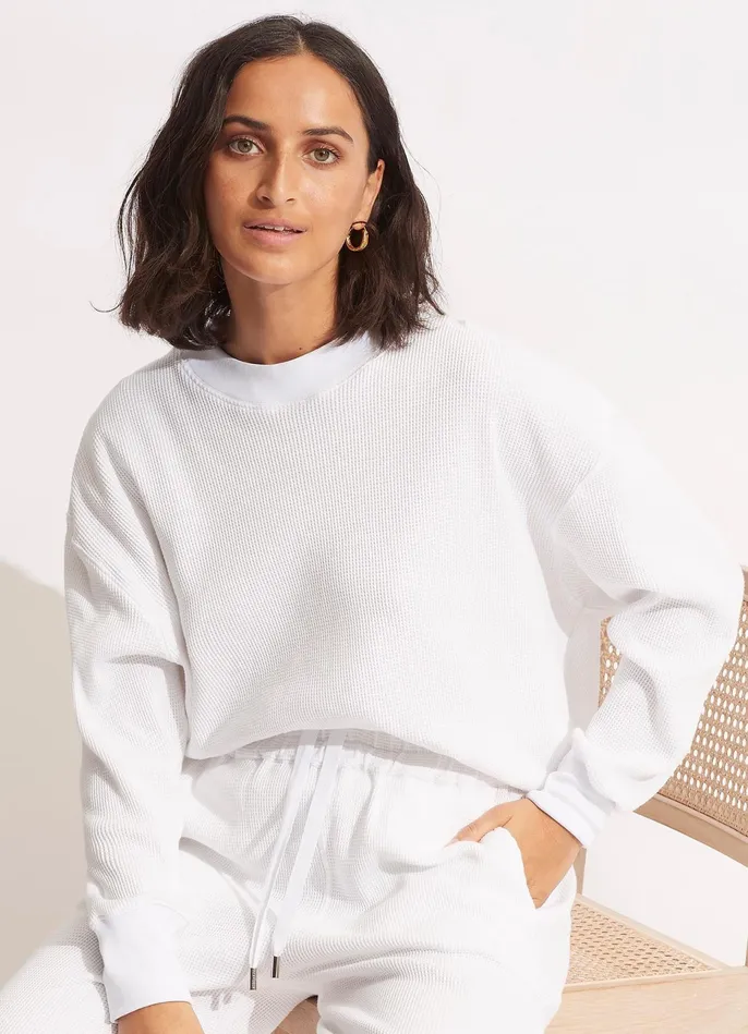 Seafolly Waffle Sweat Top 8211 White Women Tops