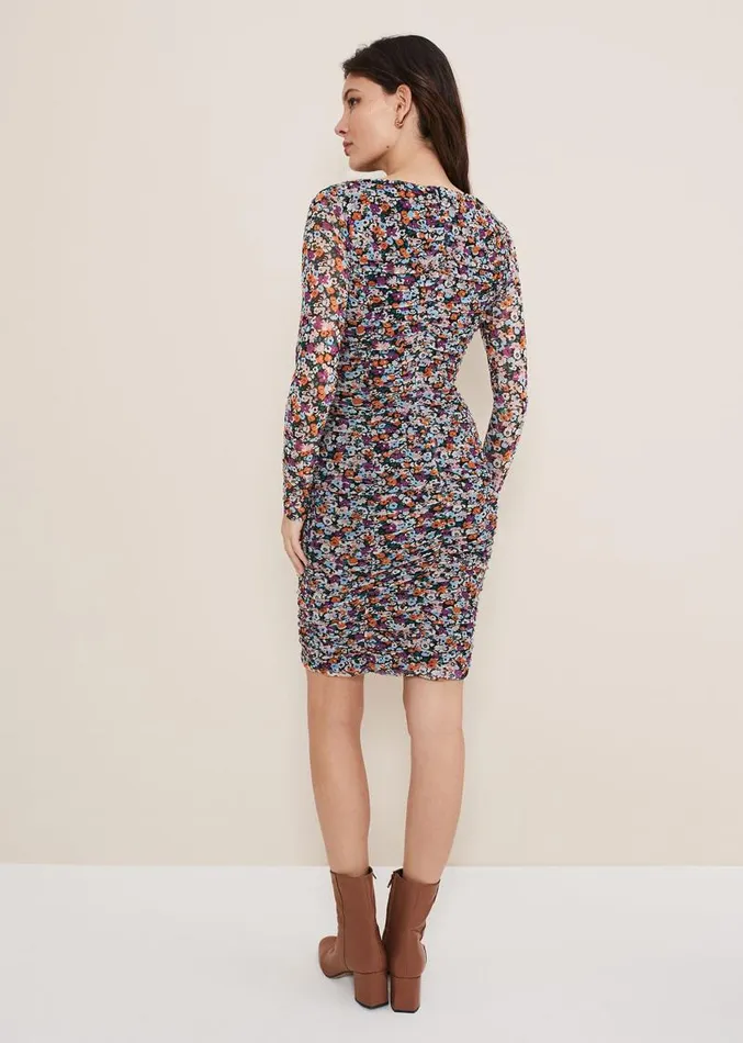 Serena Jersey Floral Midi Dress Multicoloured Women Phase Eight Dresses