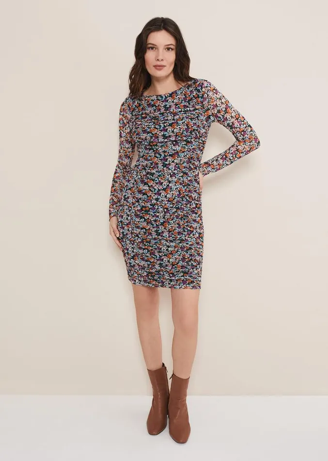 Serena Jersey Floral Midi Dress Multicoloured Women Phase Eight Dresses