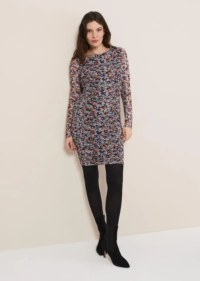 Serena Jersey Floral Midi Dress Multicoloured Women Phase Eight Dresses