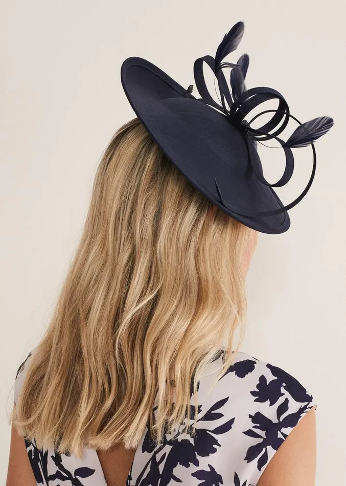 Shantung Oval Disc Fascinator Navy Women Phase Eight Fascinators and Hats