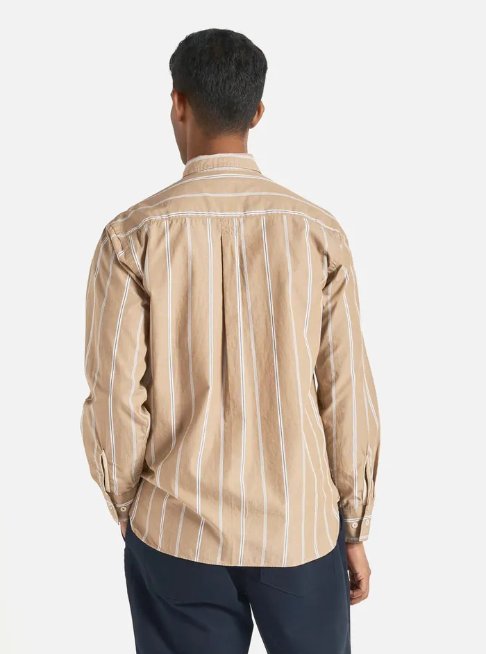Shirts Men Universal Works Universal Works Lazy Day Shirt In Sand Sydney Stripe