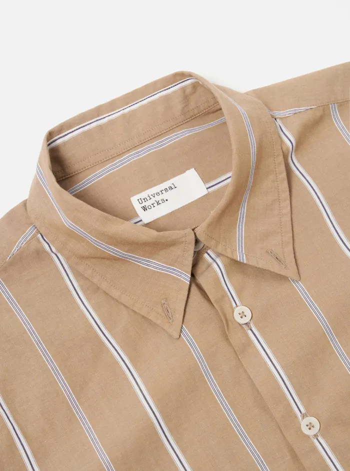 Shirts Men Universal Works Universal Works Lazy Day Shirt In Sand Sydney Stripe