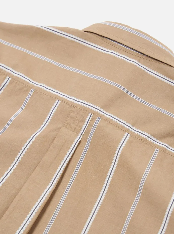 Shirts Men Universal Works Universal Works Lazy Day Shirt In Sand Sydney Stripe