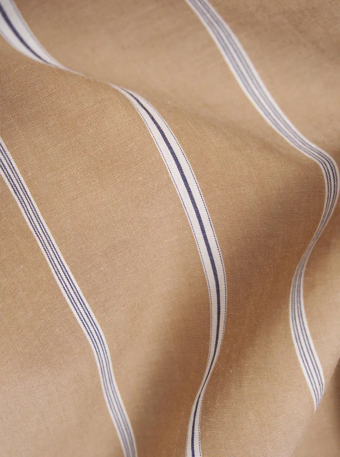 Shirts Men Universal Works Universal Works Lazy Day Shirt In Sand Sydney Stripe