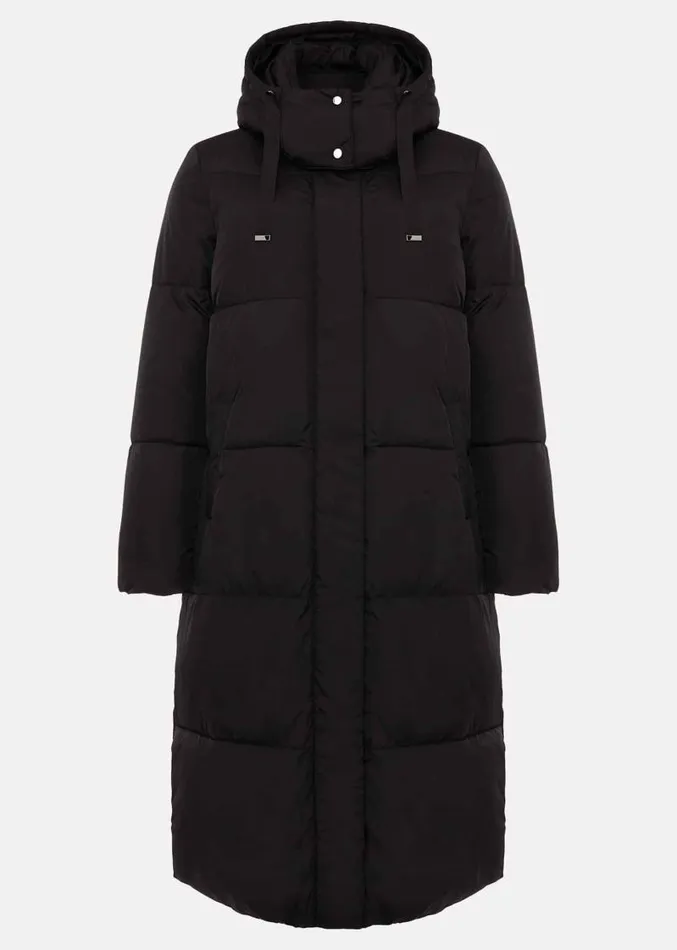 Shona Midi Quilted Puffer Coat Black Women Phase Eight Coats