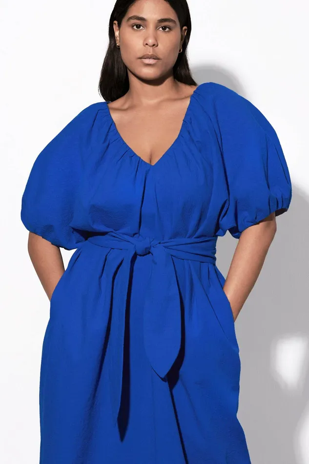 Shop Extended Sizes Mara Hoffman Extended Alora Dress Blue Shop Extended Sizes Mara Hoffman Extended Alora Dress Blue