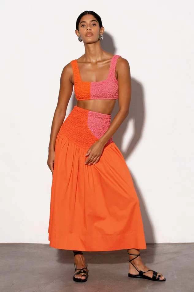 Shop Skirts Mara Hoffman Nicole Skirt Orange Shop Skirts Mara Hoffman Nicole Skirt Orange