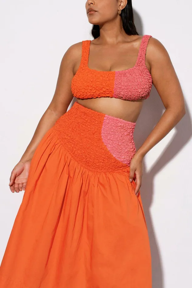 Shop Skirts Mara Hoffman Nicole Skirt Orange Shop Skirts Mara Hoffman Nicole Skirt Orange