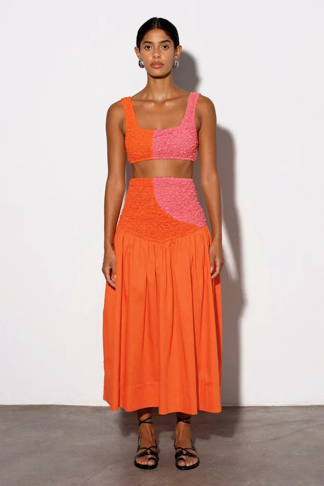 Shop Skirts Mara Hoffman Nicole Skirt Orange Shop Skirts Mara Hoffman Nicole Skirt Orange
