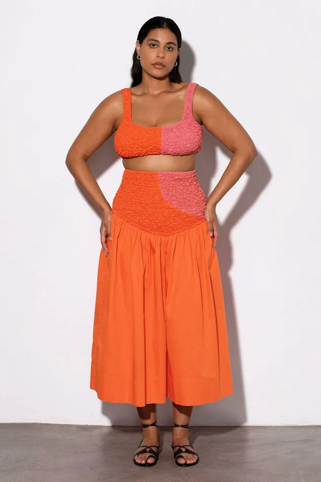 Shop Skirts Mara Hoffman Nicole Skirt Orange Shop Skirts Mara Hoffman Nicole Skirt Orange