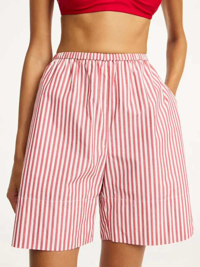 Shorts Women By Malene Birger Siona Shorts Red White Stripes