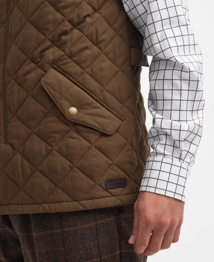 Shoveler Gilet Dk Olive Men Barbour Gilets and Liners