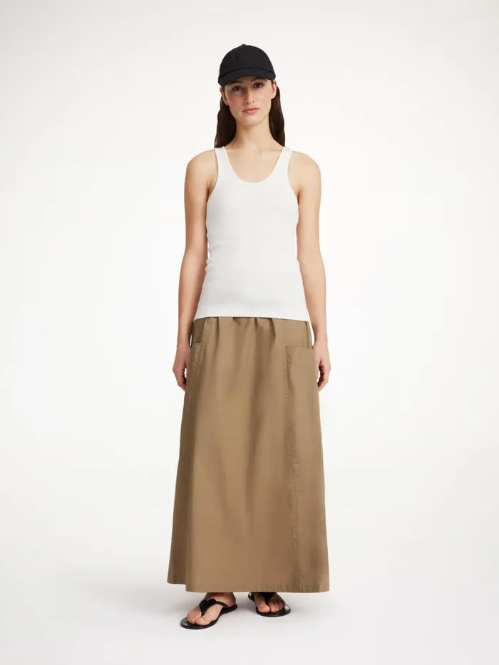 Skirts Women By Malene Birger Catterine Organic Cotton Maxi Skirt Shitake