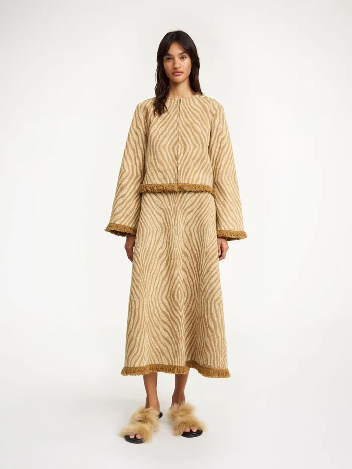 Skirts Women By Malene Birger Giabbo Midi Skirt Zebra Print
