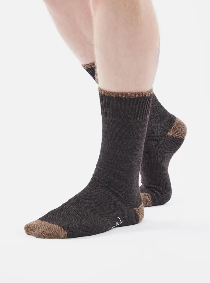 Socks Men Universal Works Universal Works Alpaca Sock In Charcoal Alpaca Wool