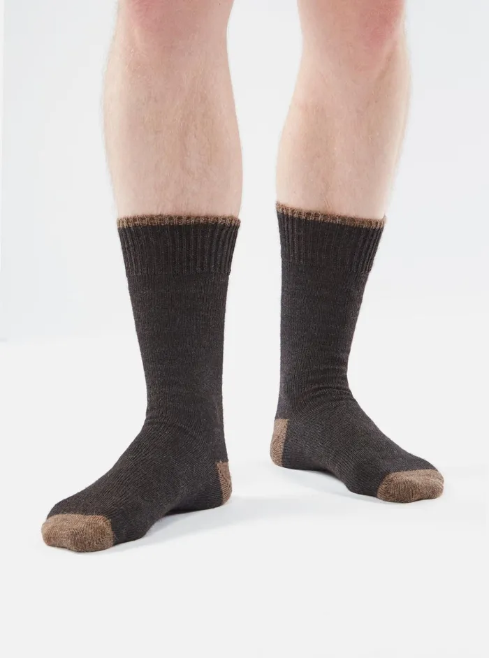 Socks Men Universal Works Universal Works Alpaca Sock In Charcoal Alpaca Wool