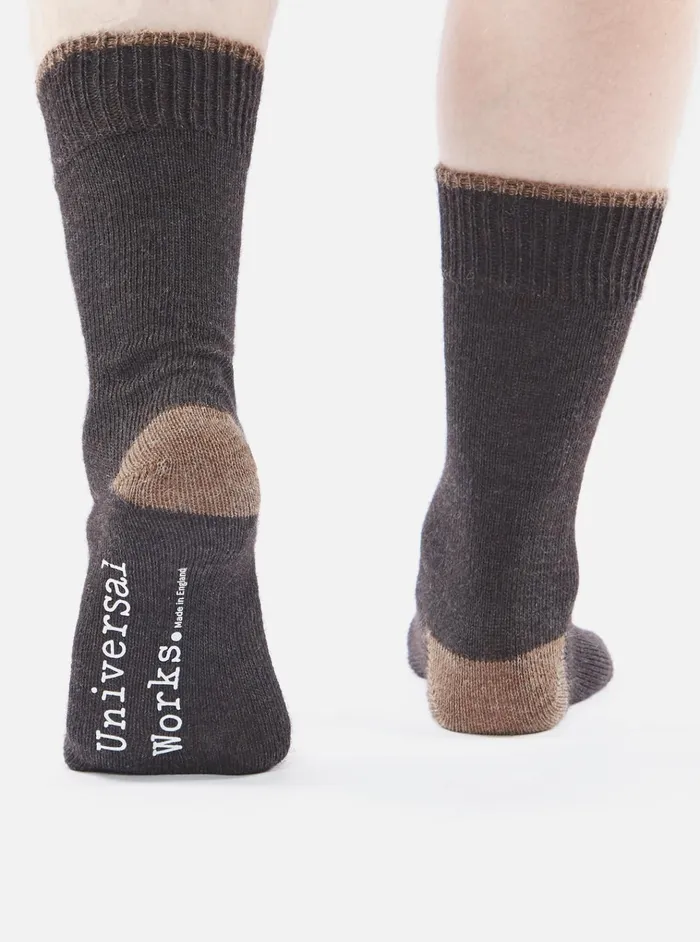 Socks Men Universal Works Universal Works Alpaca Sock In Charcoal Alpaca Wool