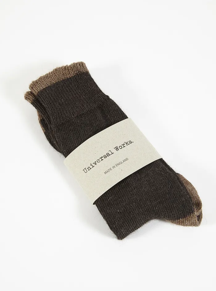 Socks Men Universal Works Universal Works Alpaca Sock In Charcoal Alpaca Wool
