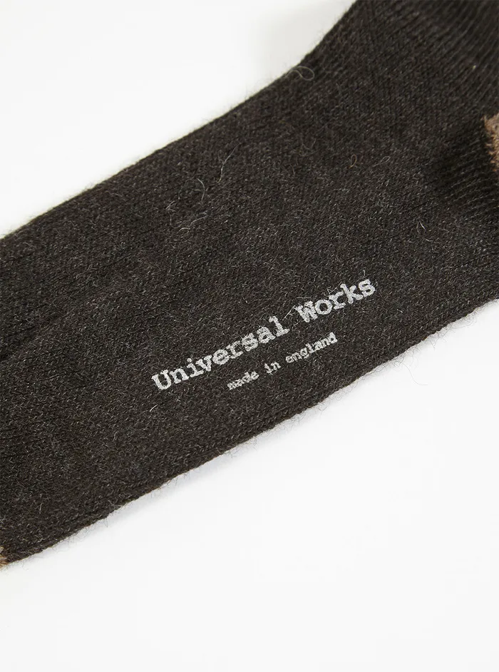 Socks Men Universal Works Universal Works Alpaca Sock In Charcoal Alpaca Wool