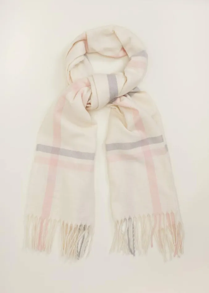 Sollie Check Scarf Ivory Women Phase Eight Scarves