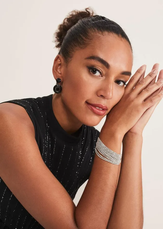 Sparkle Cuff Bracelet Silver Women Phase Eight Jewellery