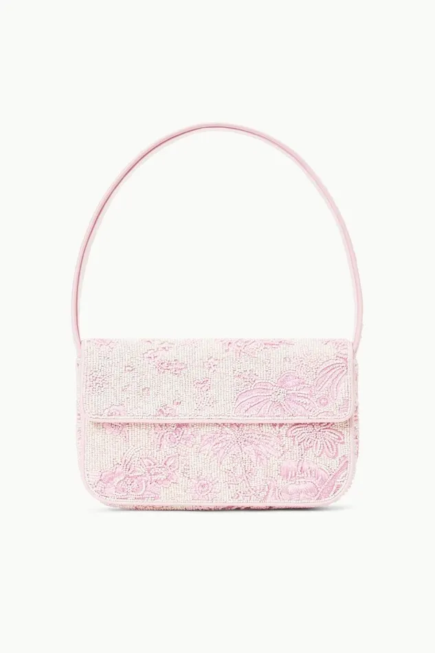 STAUD Beaded Women STAUD TOMMY BAG IVORY CHERRY BLOSSOM TOILE