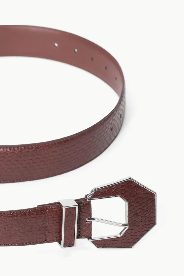 STAUD Belts Women STAUD INLAY BUCKLE BELT 8211 38MM MAHOGANY STAUD Belts Women STAUD INLAY BUCKLE BELT 8211 38MM MAHOGANY