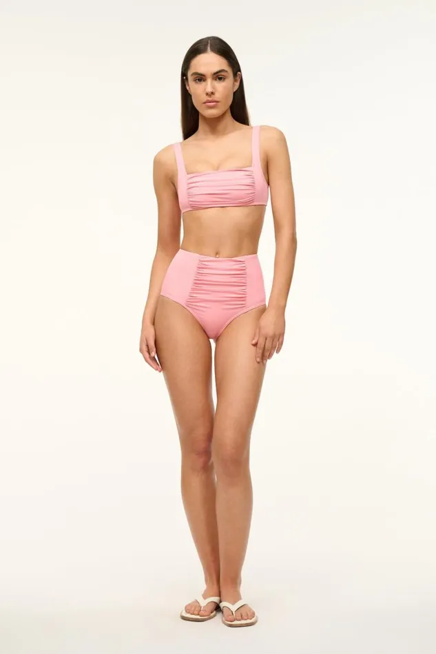 STAUD Bikinis Women STAUD DECLAN HIGH RISE BIKINI BOTTOM PEARL PINK
