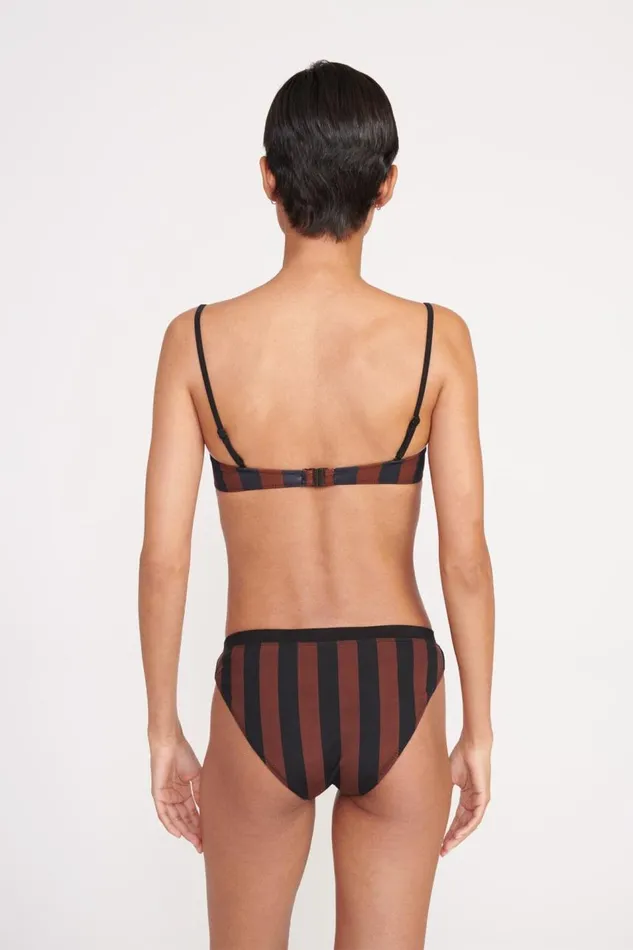 STAUD Bikinis Women STAUD GEMMA BIKINI BOTTOM BLACK TAN SEASHORE STRIPE STAUD Bikinis Women STAUD GEMMA BIKINI BOTTOM BLACK TAN SEASHORE STRIPE
