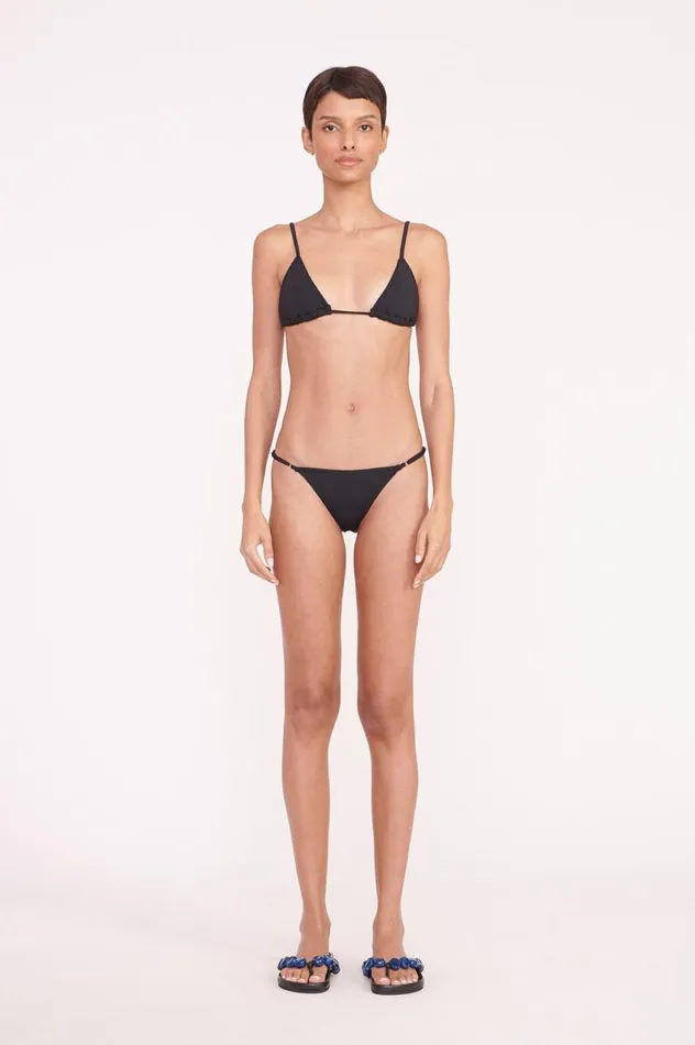 STAUD Bikinis Women STAUD SISLEY STRING BOTTOM BLACK