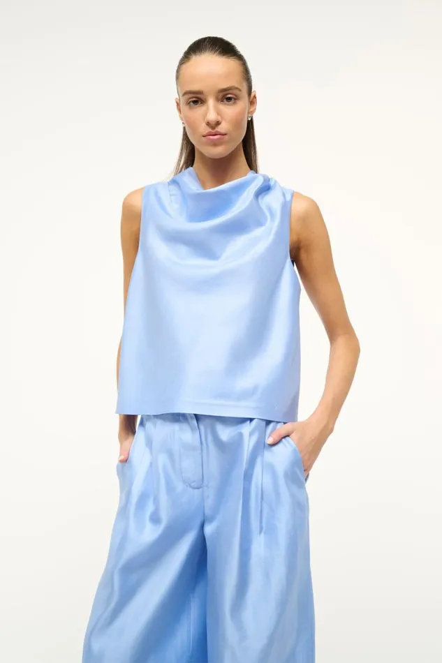STAUD Bridal Women STAUD ROCHELLE TOP PERIWINKLE