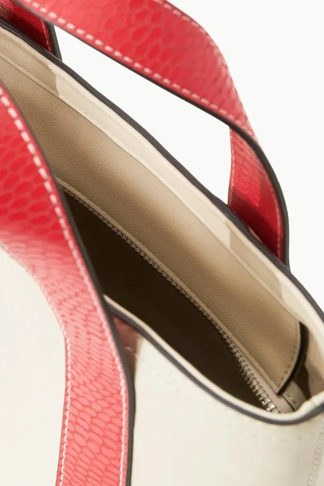 STAUD Custom Handbags Women STAUD CUSTOM MONOGRAM ALLORA MINI TOTE CREAM RED ROSE STAUD Custom Handbags Women STAUD CUSTOM MONOGRAM ALLORA MINI TOTE CREAM RED ROSE