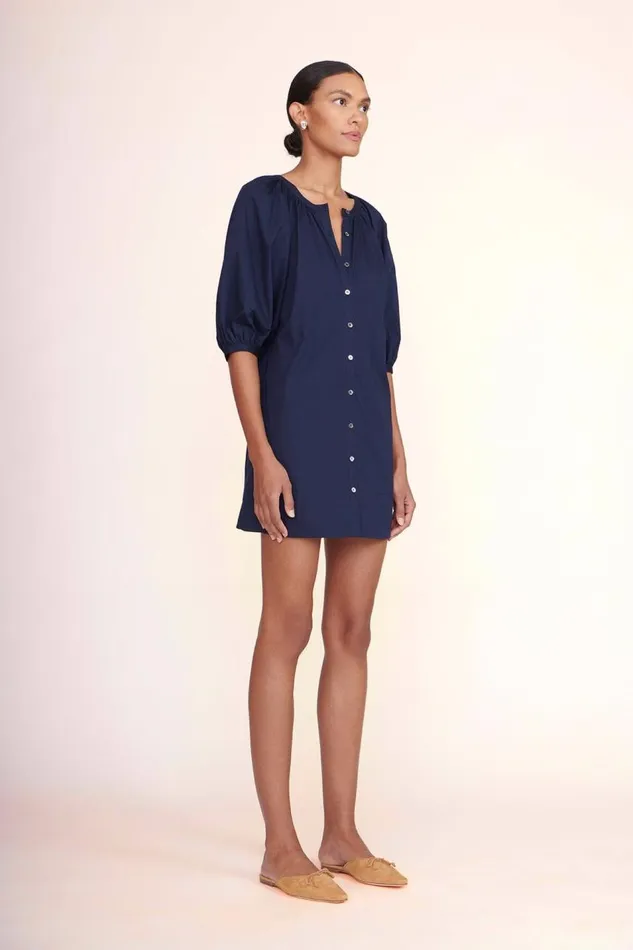 STAUD Dresses Women MINI VINCENT DRESS NAVY STAUD Dresses Women MINI VINCENT DRESS NAVY