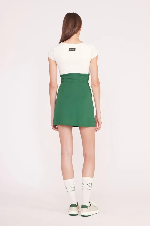 STAUD Dresses Women STAUD BACKSPIN DRESS COURT GREEN IVORY STAUD Dresses Women STAUD BACKSPIN DRESS COURT GREEN IVORY