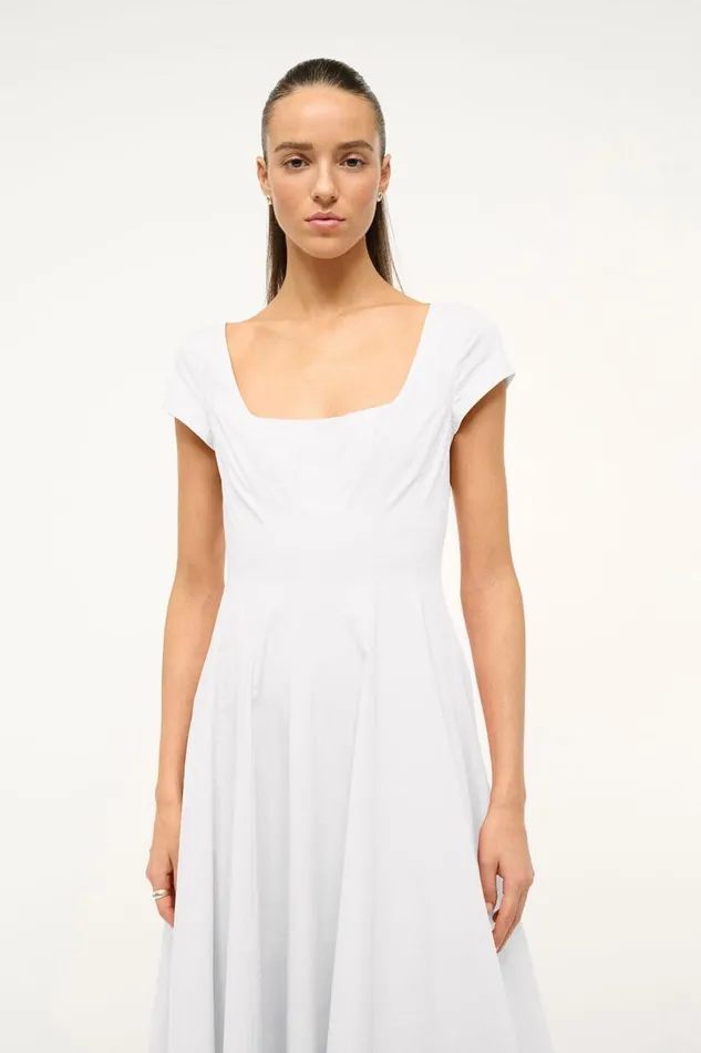 STAUD Dresses Women STAUD SHORT SLEEVE WELLS DRESS WHITE STAUD Dresses Women STAUD SHORT SLEEVE WELLS DRESS WHITE
