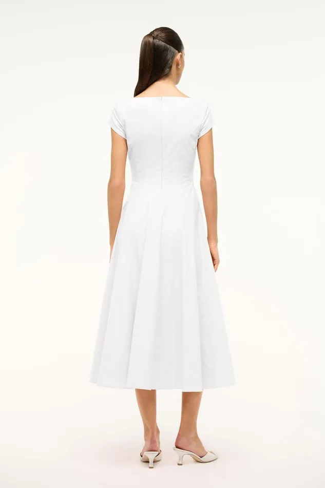 STAUD Dresses Women STAUD SHORT SLEEVE WELLS DRESS WHITE STAUD Dresses Women STAUD SHORT SLEEVE WELLS DRESS WHITE